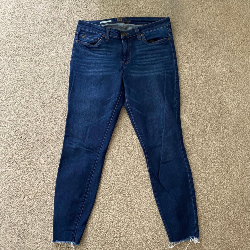 Kut from the Kloth Dark Blue Skinny Jeans Size 10